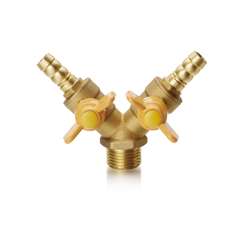 Válvula de esfera de latão YH-208 (conector de mangueira dupla/M)