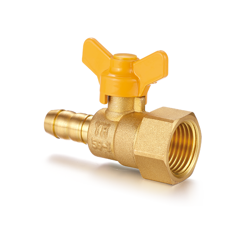 Válvula esférica de latão YH-216 com alça borboleta （Conector F/Mangueira）